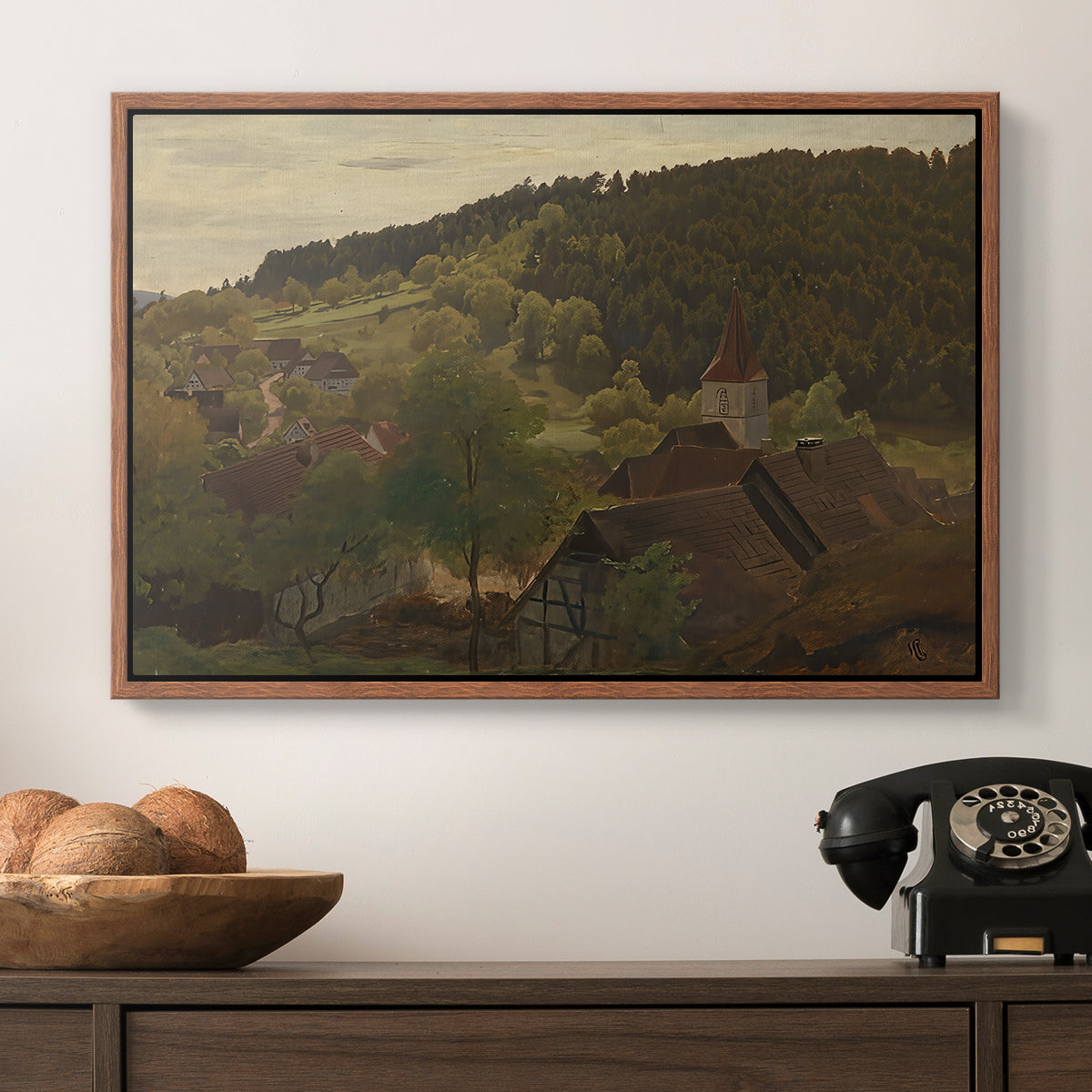 Landscape from Ebersteinburg in Baden, 1876 - Floater Framed Canvas Print