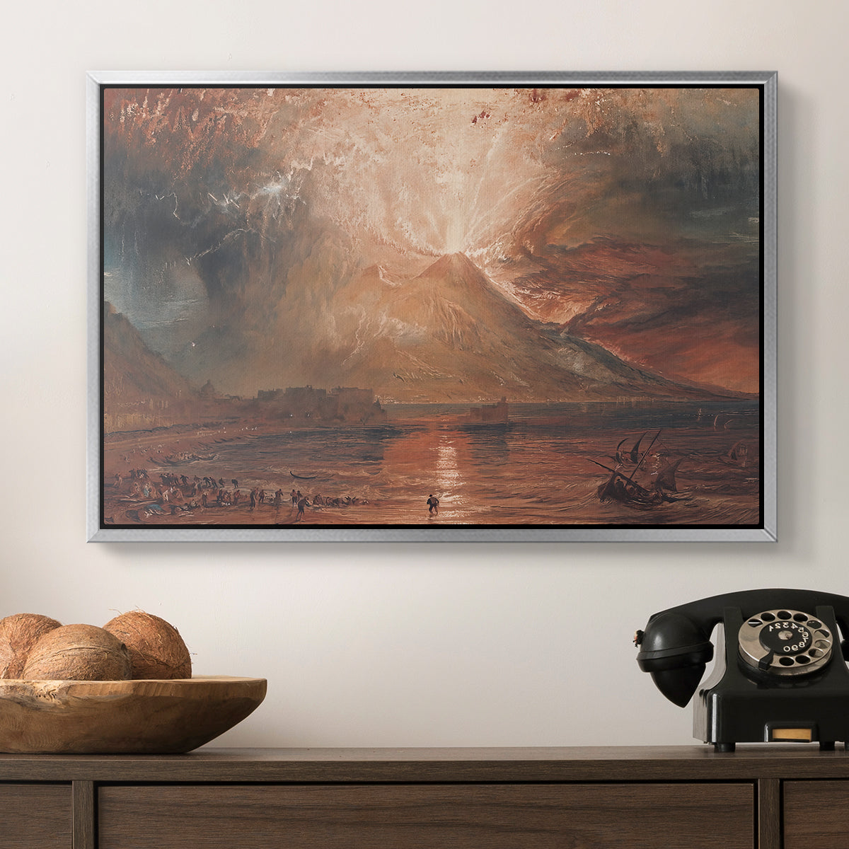 Vesuvius in Eruption, c. 1817 - Floater Framed Canvas Print