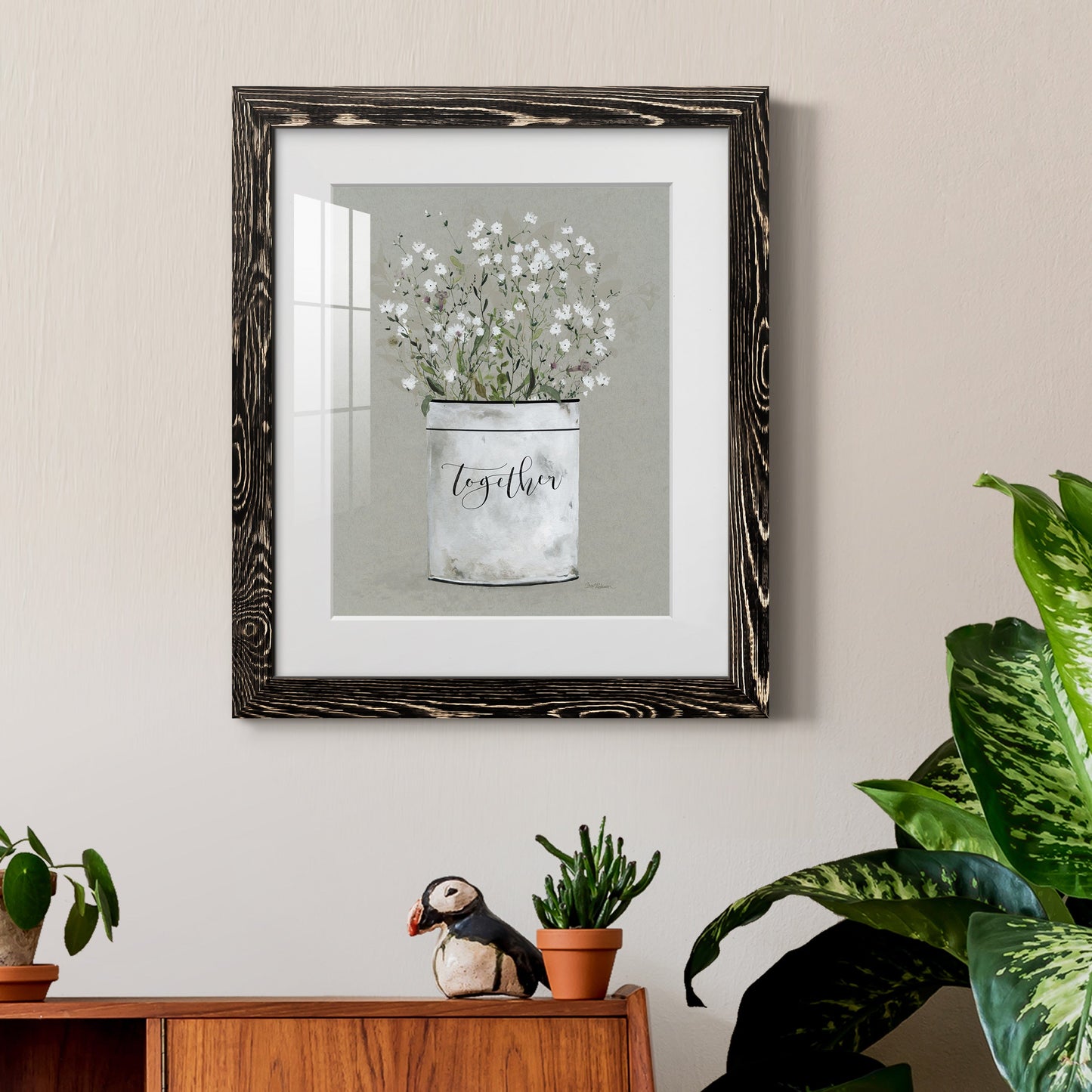 Bouquet of Grace Bucket Together - Premium Framed Print - Distressed Barnwood Frame - Ready to Hang