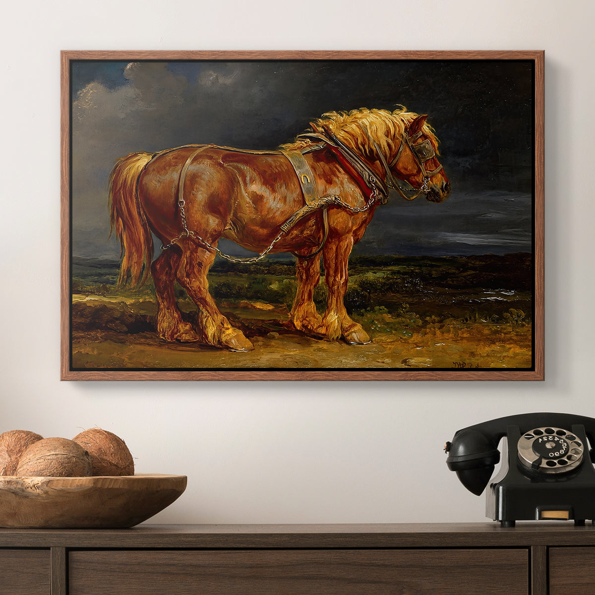The Shire Horse Elephant in an Extensive Landscape, c. 1850s - Floater Framed Canvas Print