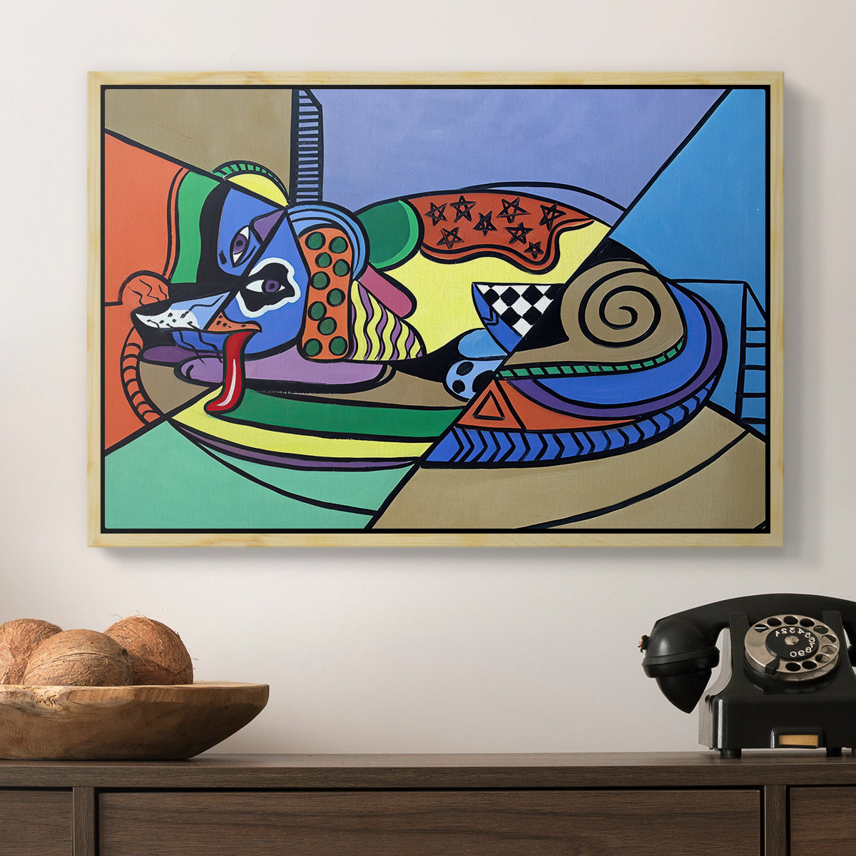 A Dog Named Picasso - Floater Framed Canvas Print