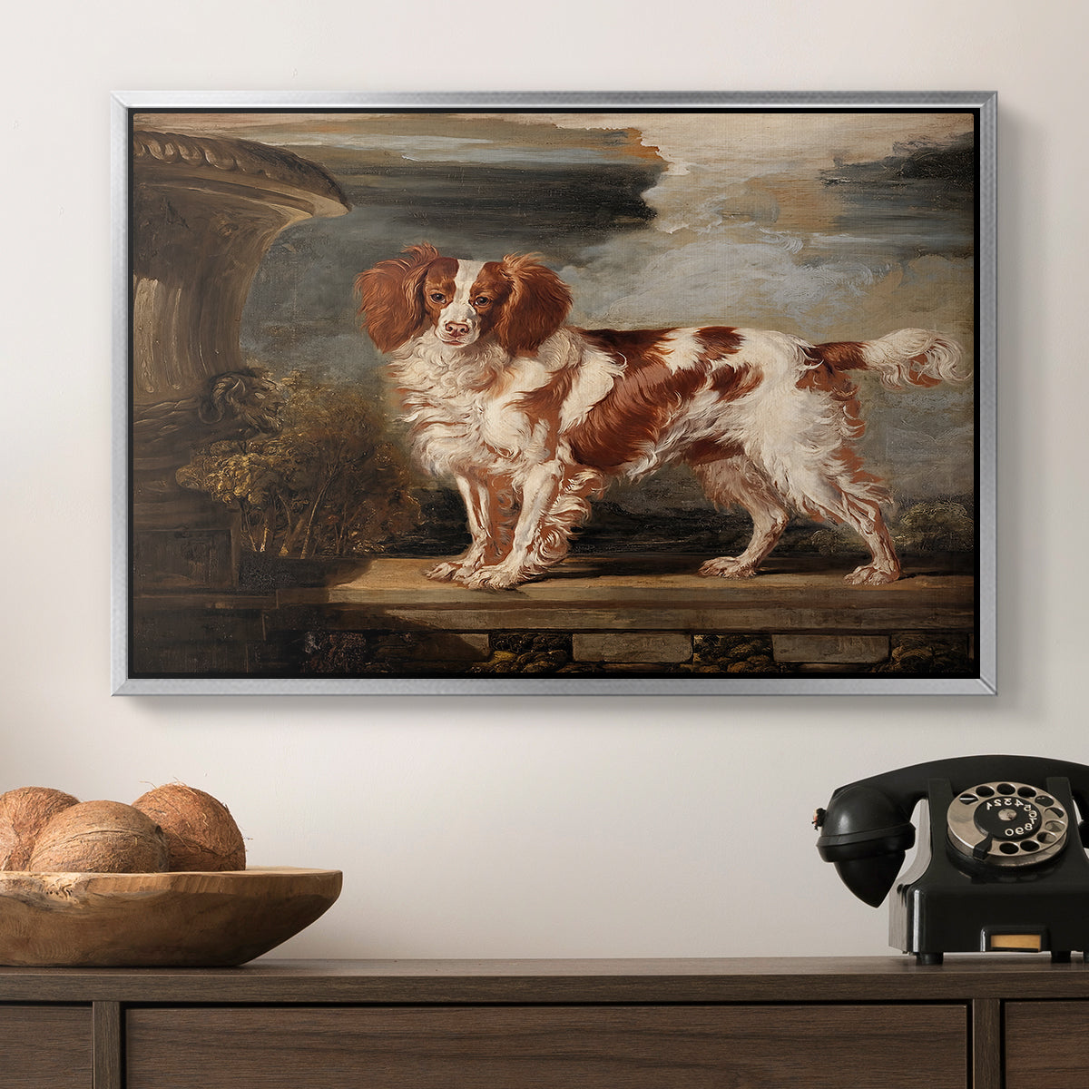 Portrait of Dash, a Favourite Spaniel, Property of Lady Frances Vane-Tempest, 1819 - Floater Framed Canvas Print