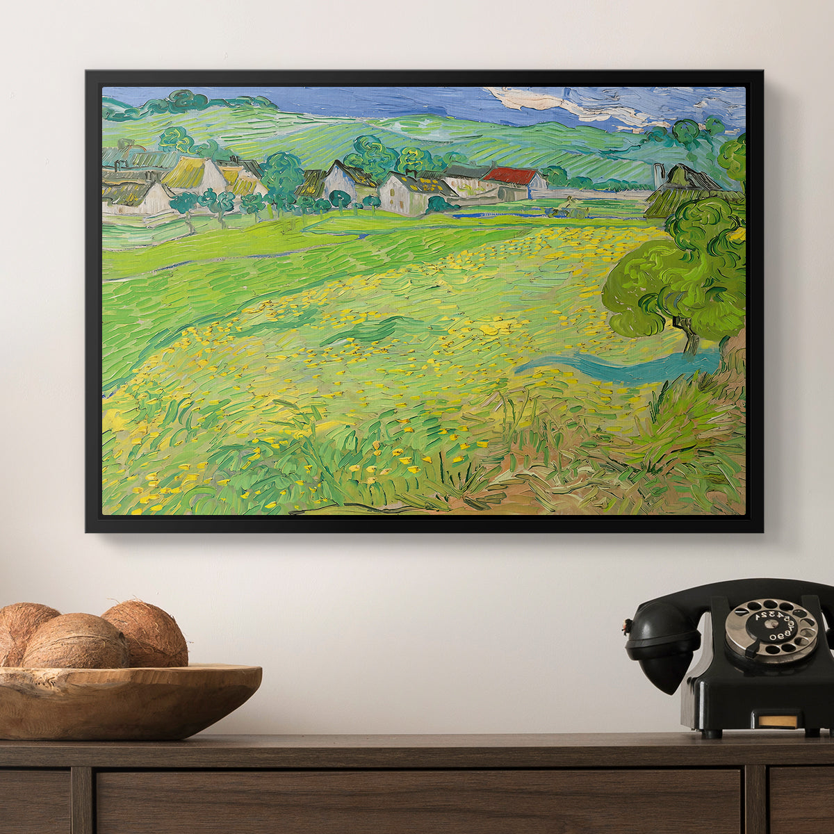 Les Vessenots in Auvers, 1890 - Floater Framed Canvas Print