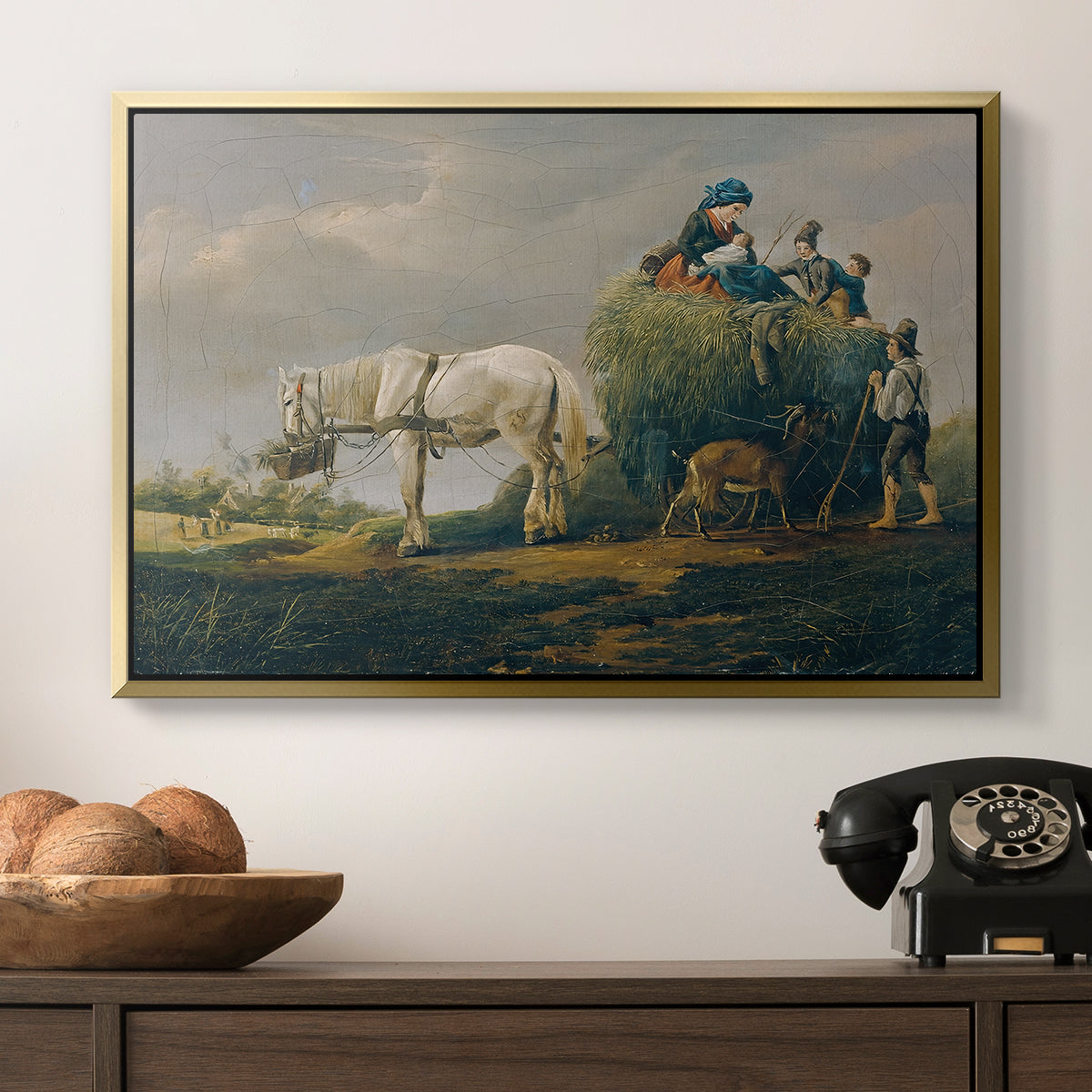 The Hay Wagon (Der Heuwagen), 1824 - Floater Framed Canvas Print