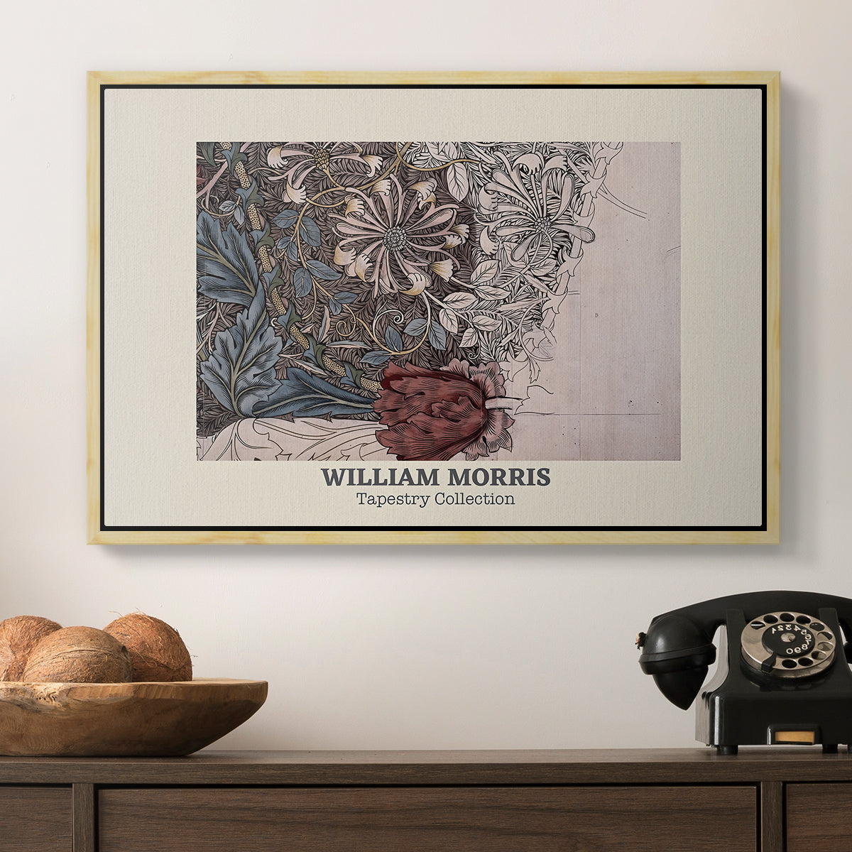 Honeysuckle (Tapestry Collection), 1874 - Floater Framed Canvas Print