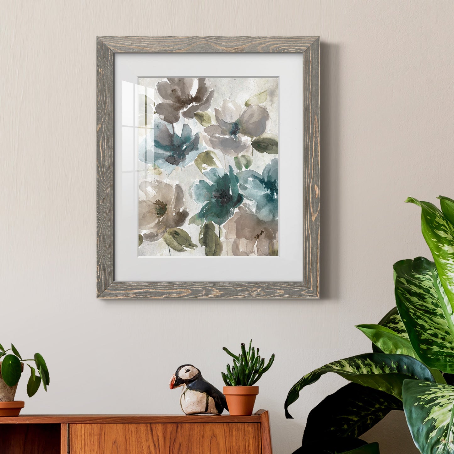 Topaz Garden I - Barnwood Framed Art Print