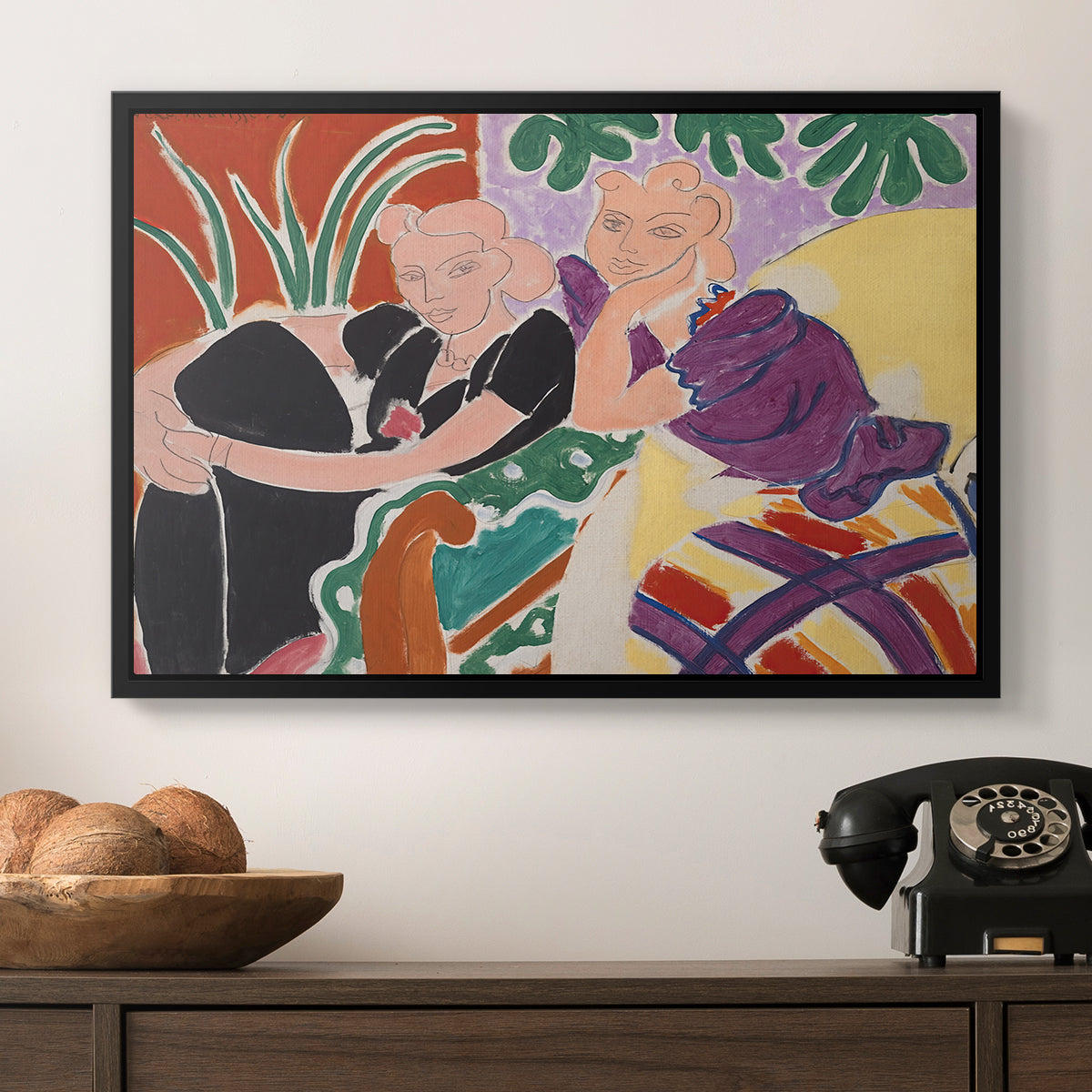 The Conversation, 1938 - Floater Framed Canvas Print