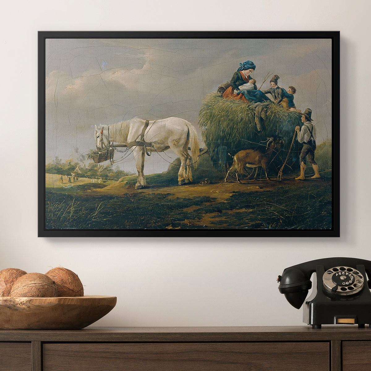 The Hay Wagon (Der Heuwagen), 1824 - Floater Framed Canvas Print