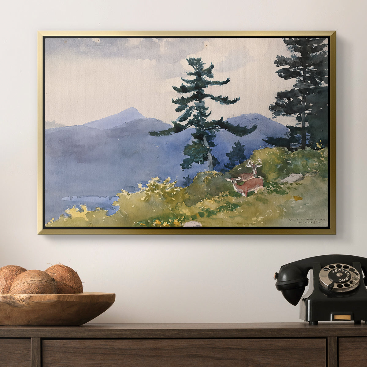 North Woods Club, Adirondacks, 1892 - Floater Framed Canvas Print