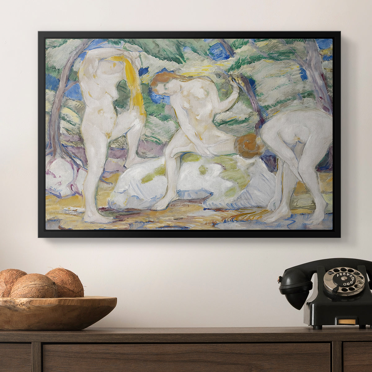Bathing Women, 1910 - Floater Framed Canvas Print