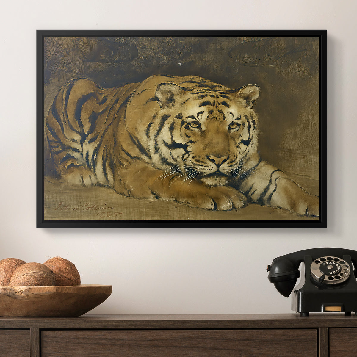 Study of a Tiger for Circe, 1885 - Floater Framed Canvas Print