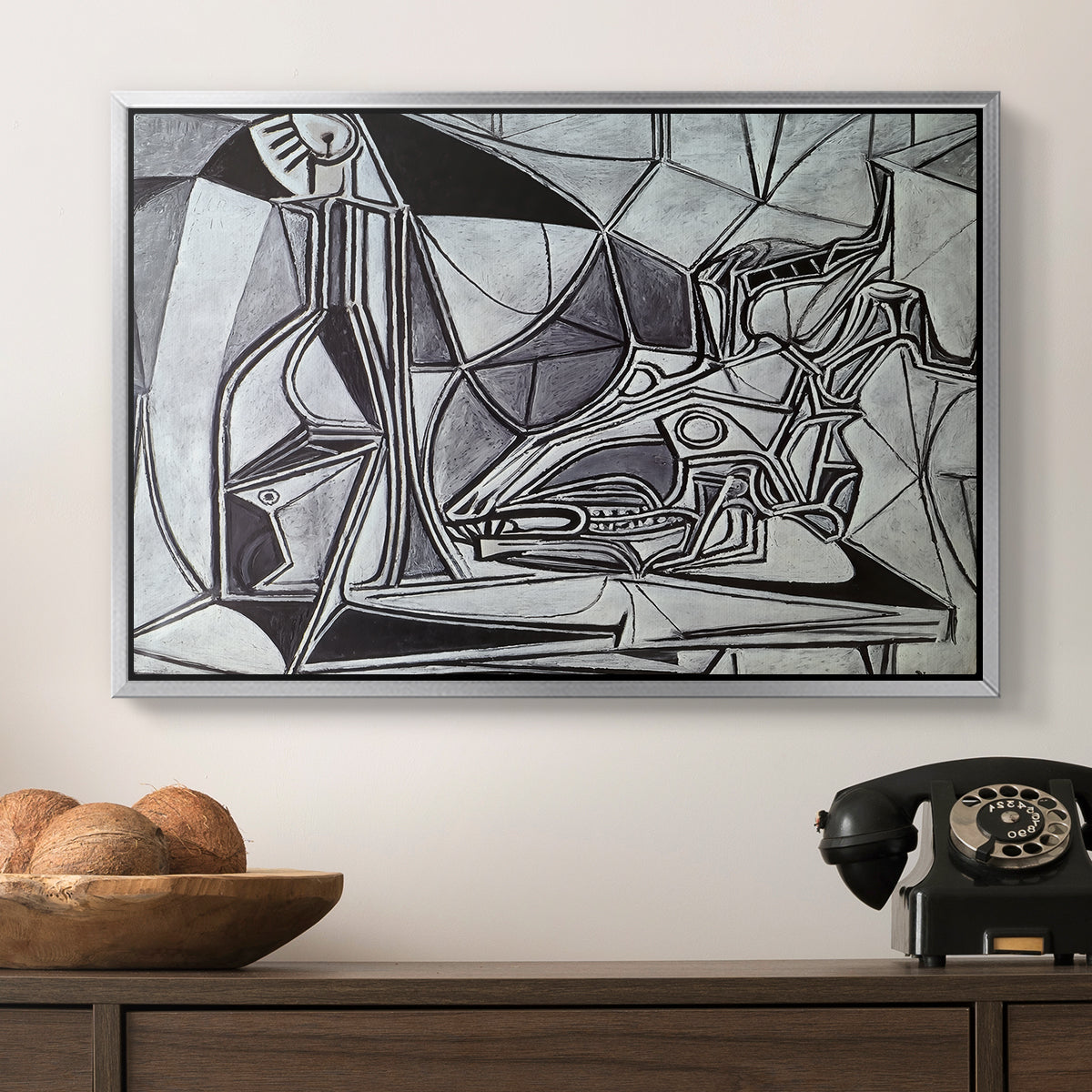 Goat's Skull, Bottle and Candle, 1952 - Floater Framed Canvas Print