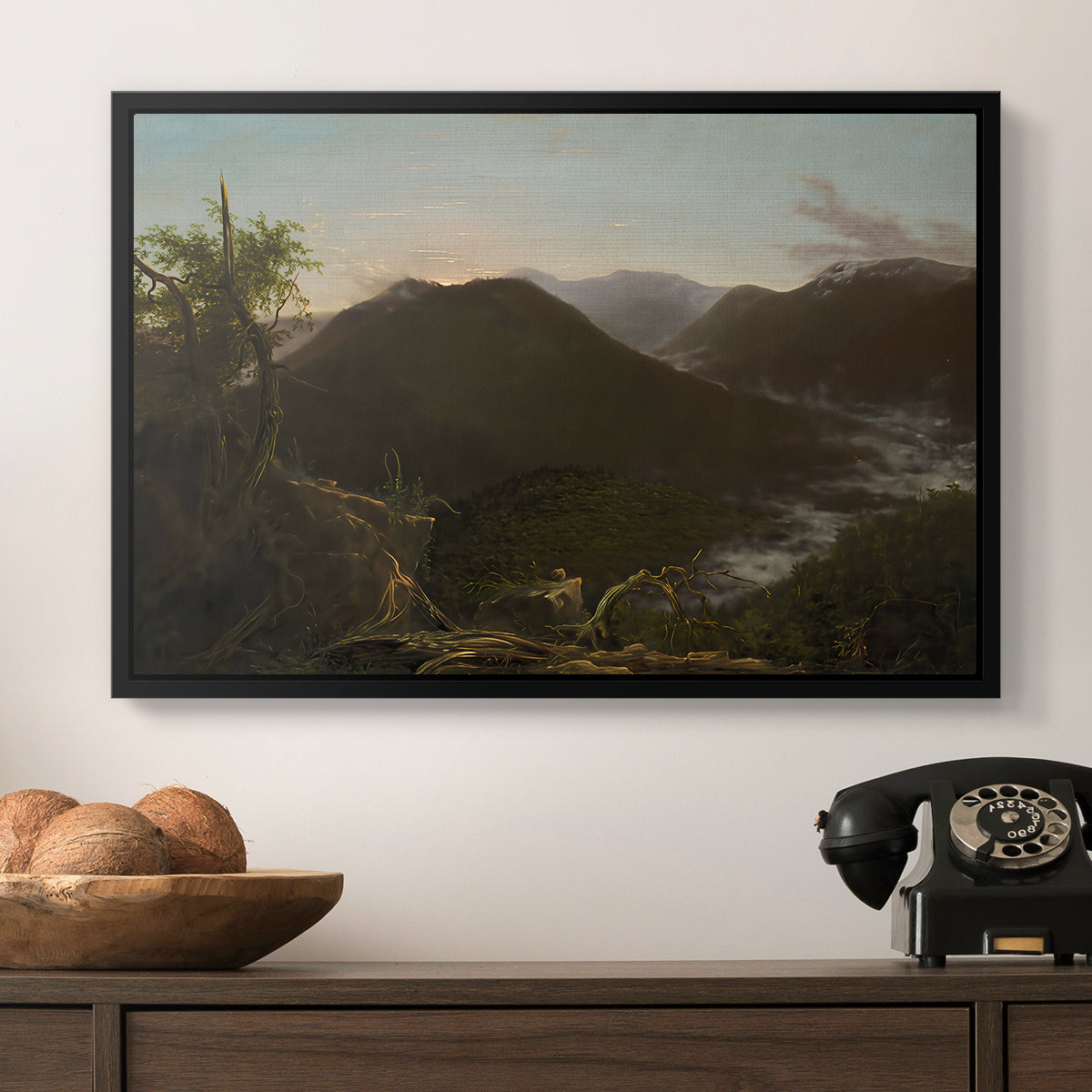 Sunrise in the Catskill Mountains, 1826 - Floater Framed Canvas Print