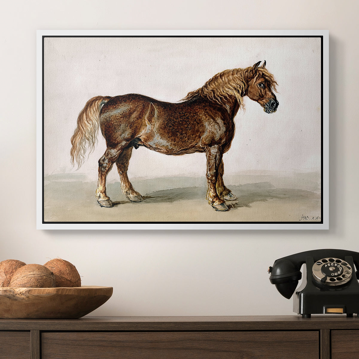 A Cart-Horse - Floater Framed Canvas Print