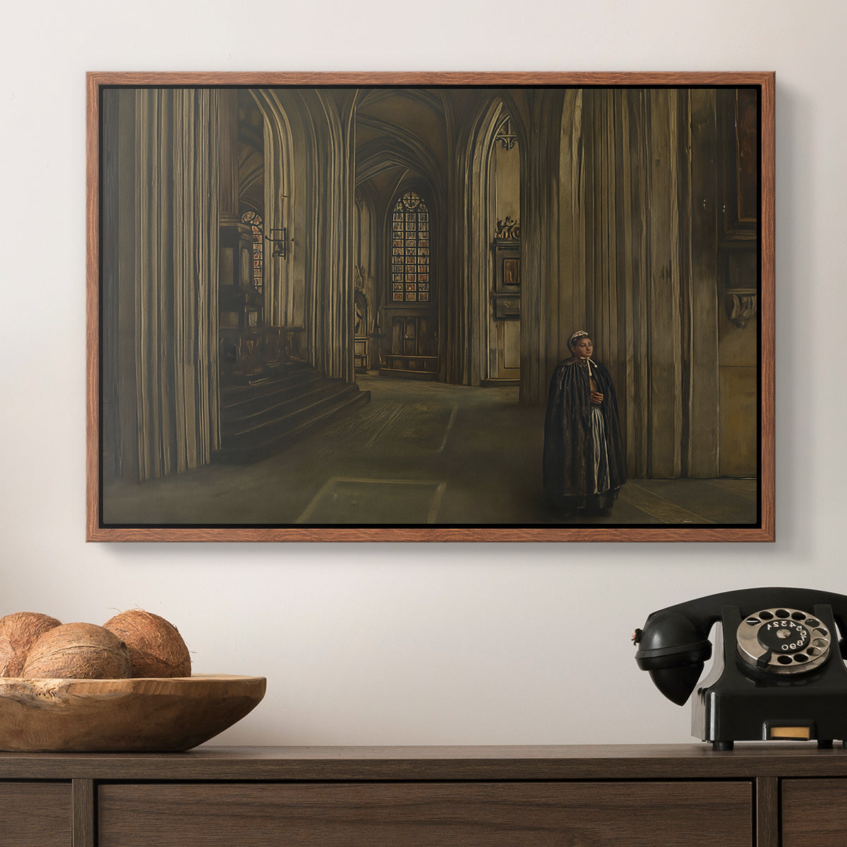 Interior of a Church, 1871 - Floater Framed Canvas Print