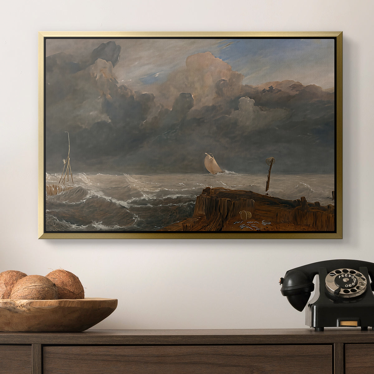 Port Ruysdael, 1827 - Floater Framed Canvas Print