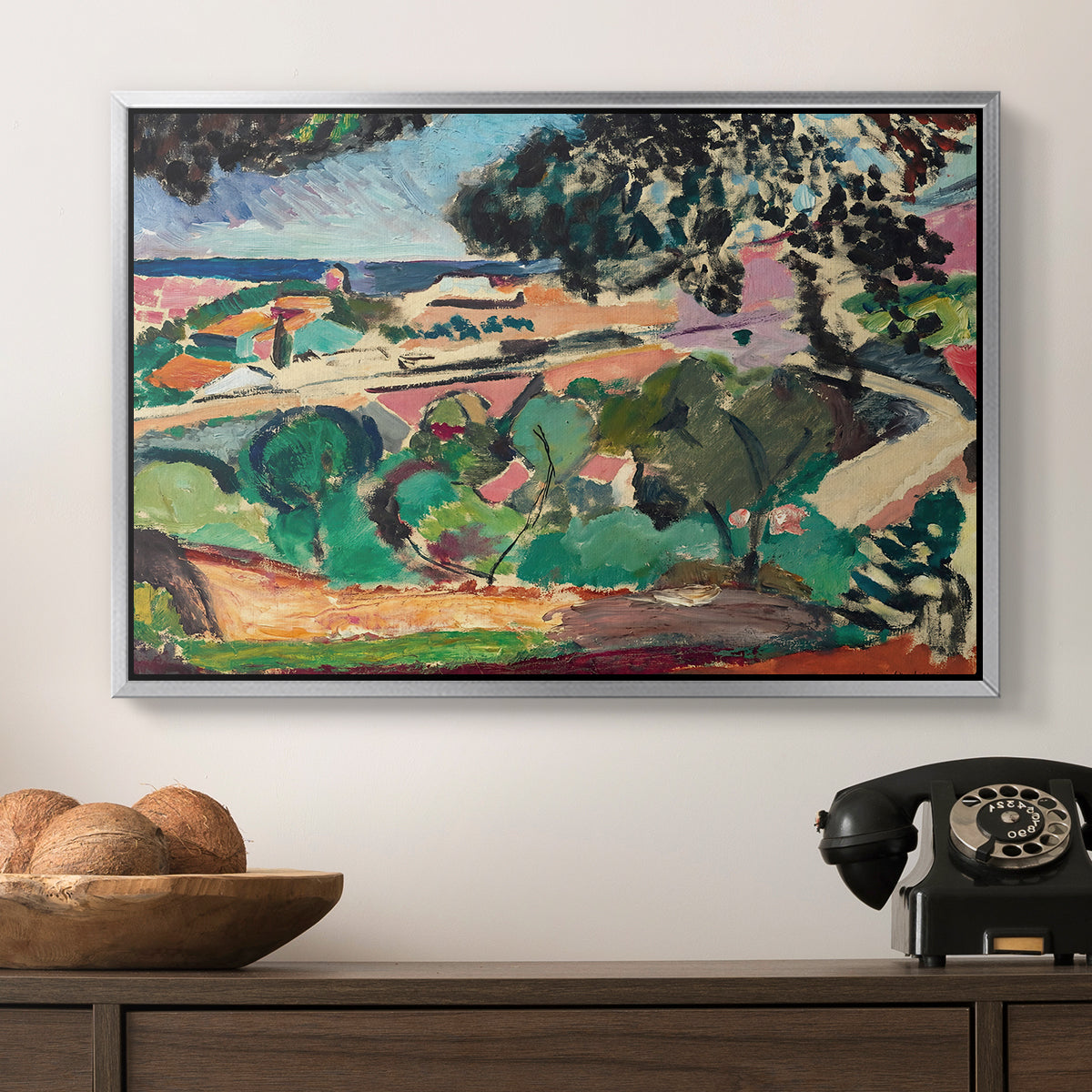 Landscape at Collioure, 1907 - Floater Framed Canvas Print