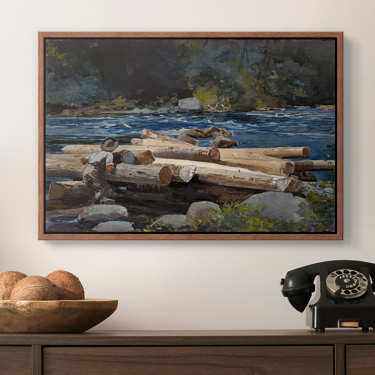 Hudson River, 1892 - Floater Framed Canvas Print