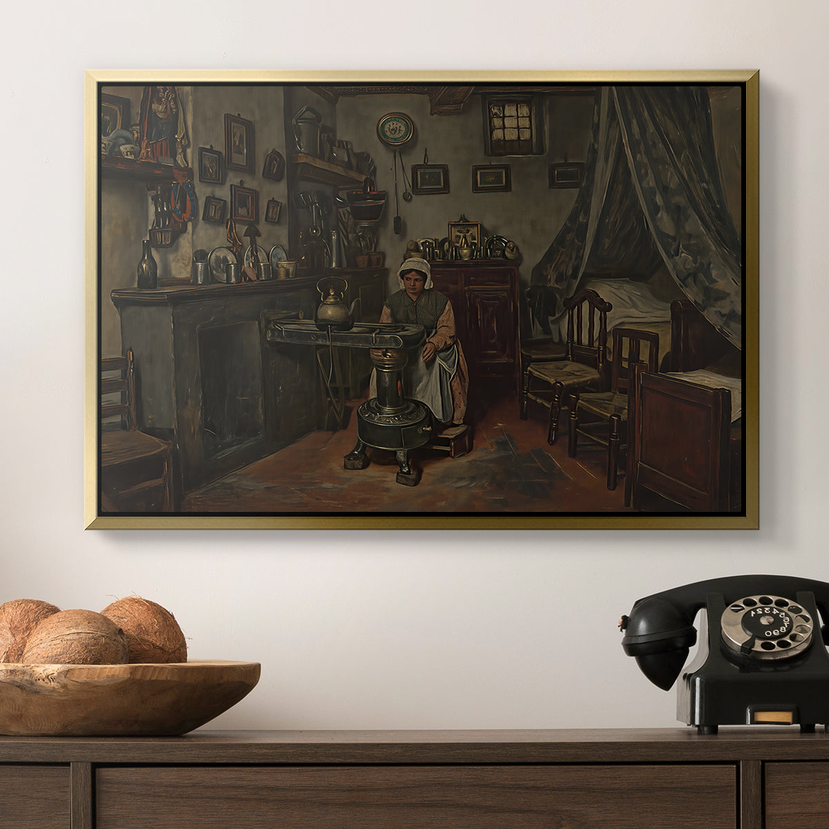 Interior, c. 1865-1870 - Floater Framed Canvas Print