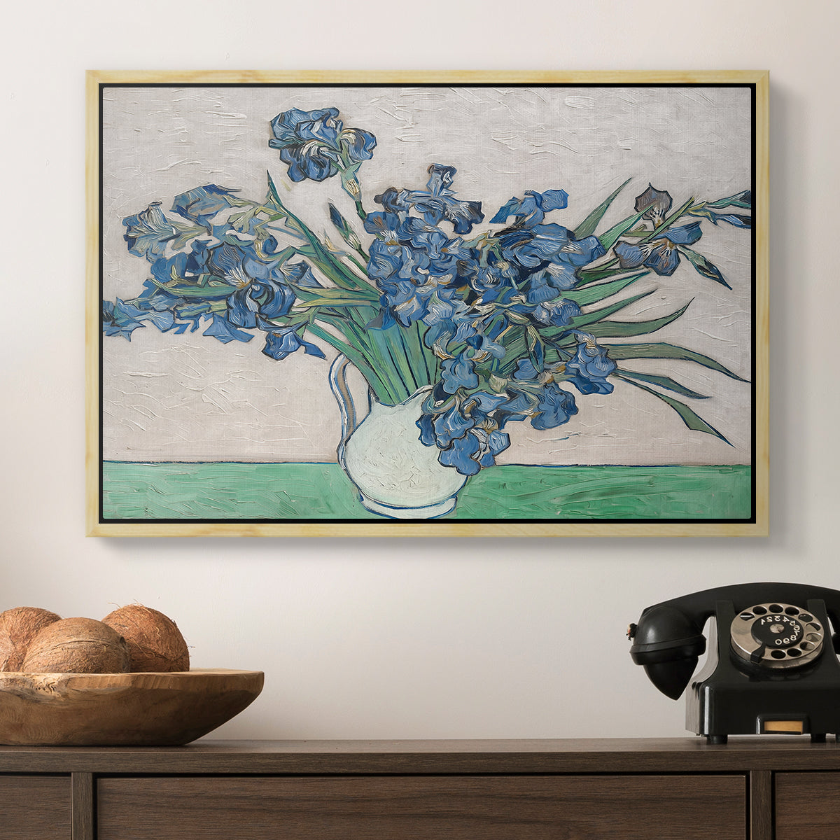 Irises, 1890 - Floater Framed Canvas Print