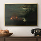 Spear Fishing on Lake Krøderen, 1851 - Floater Framed Canvas Print
