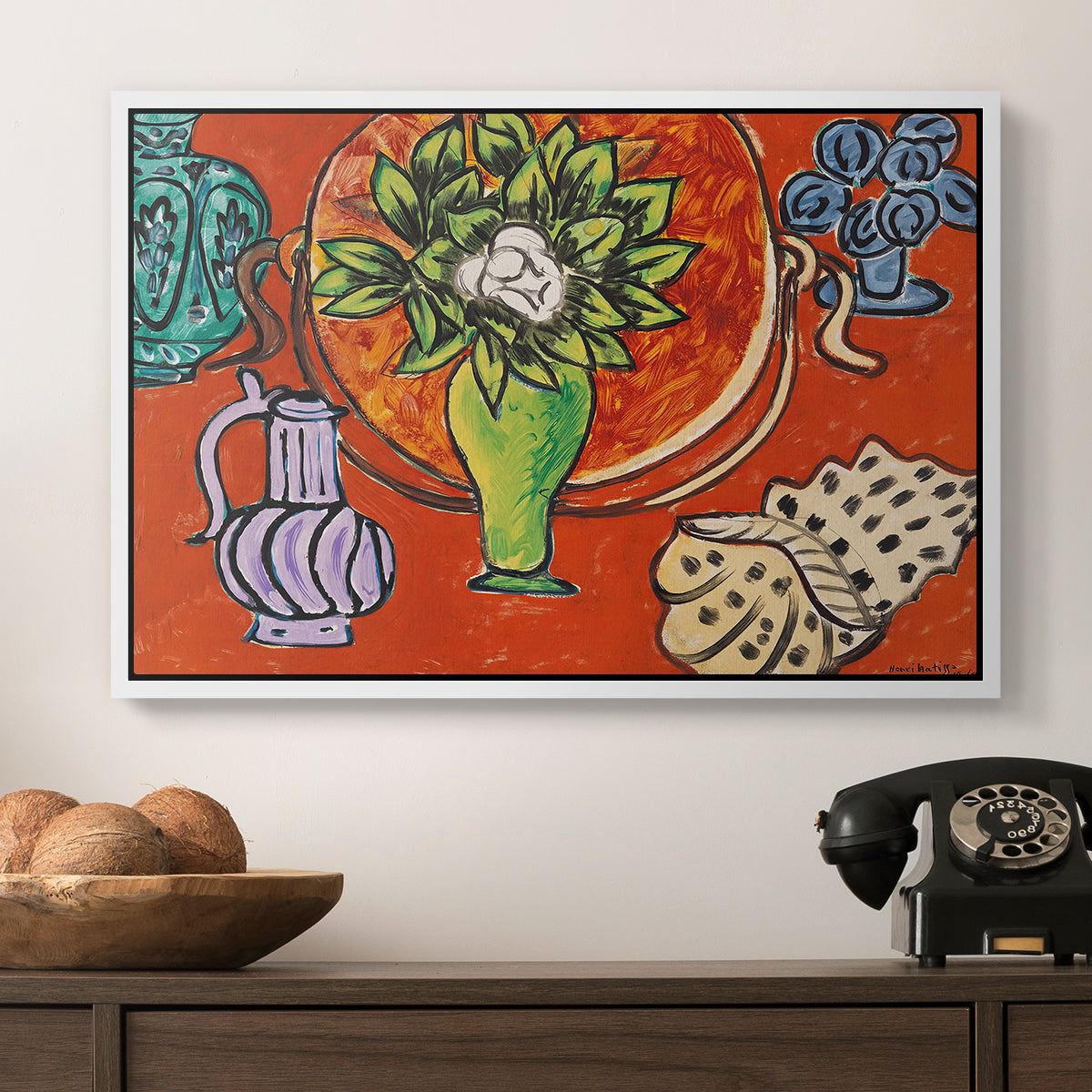 Still Life with a Magnolia (Nature morte au magnolia), 1941 - Floater Framed Canvas Print