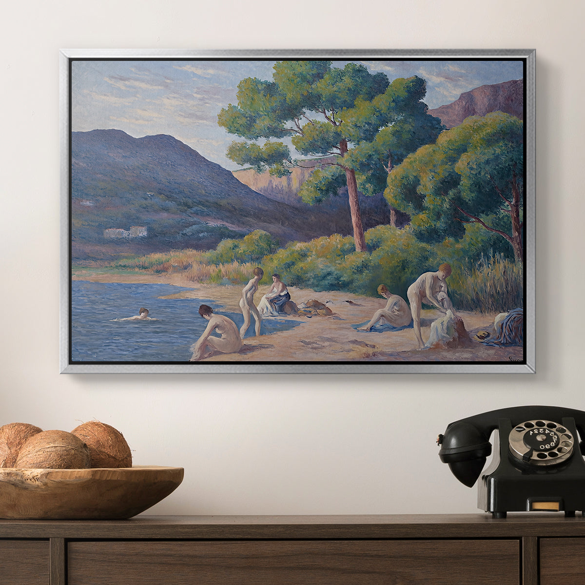 Bathers in Saint-Tropez, c. 1909 - Floater Framed Canvas Print