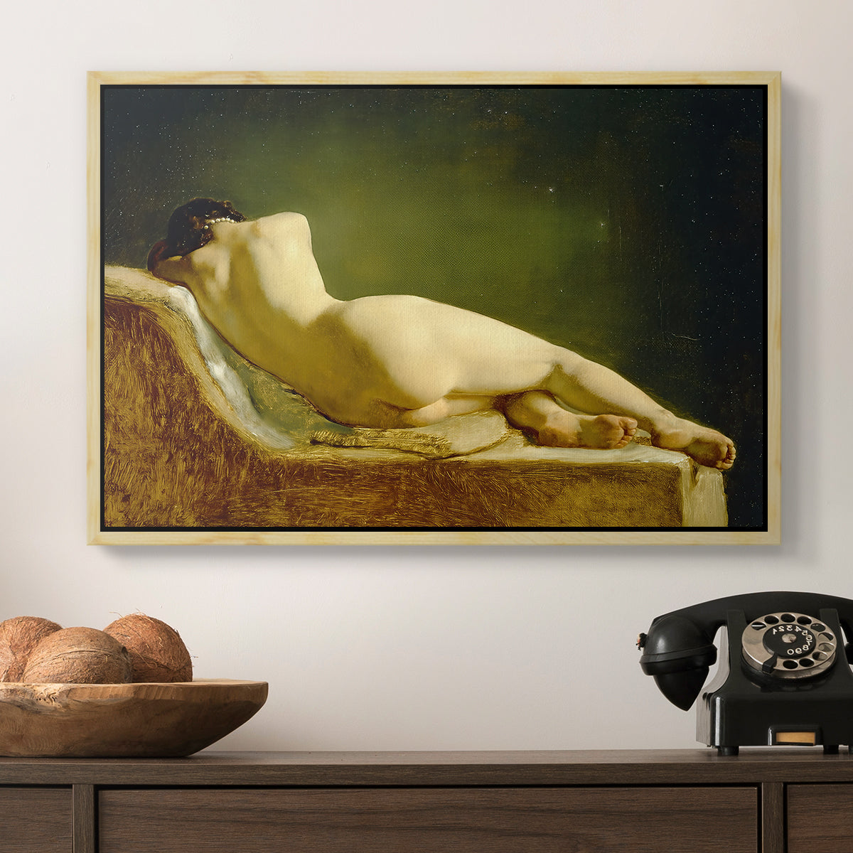 Reclining Nude (Liggende model), 1833 - Floater Framed Canvas Print