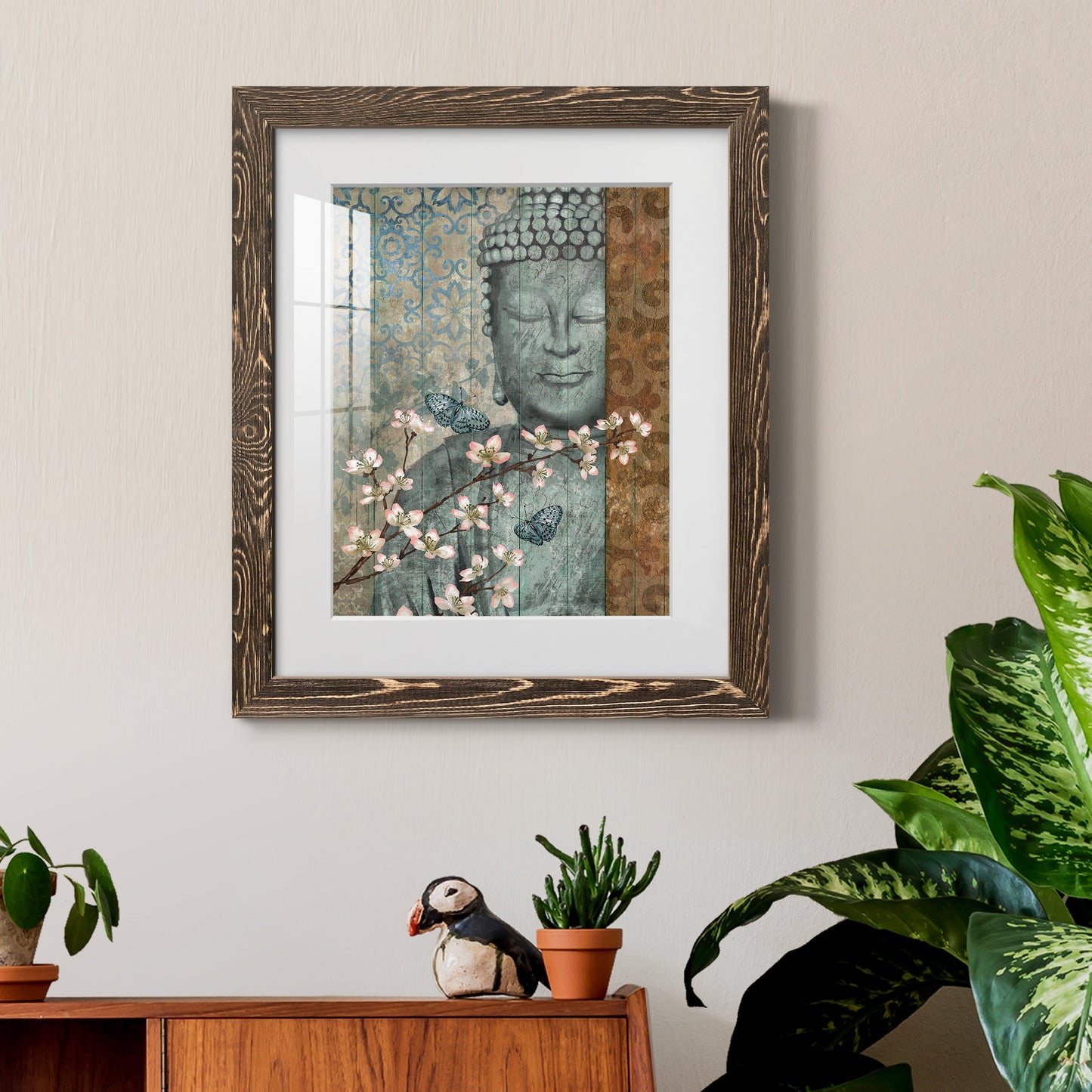 Buddha - Premium Framed Print - Distressed Barnwood Frame - Ready to Hang