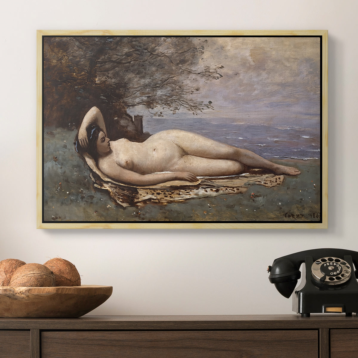 Bacchante by the Sea, 1865 - Floater Framed Canvas Print