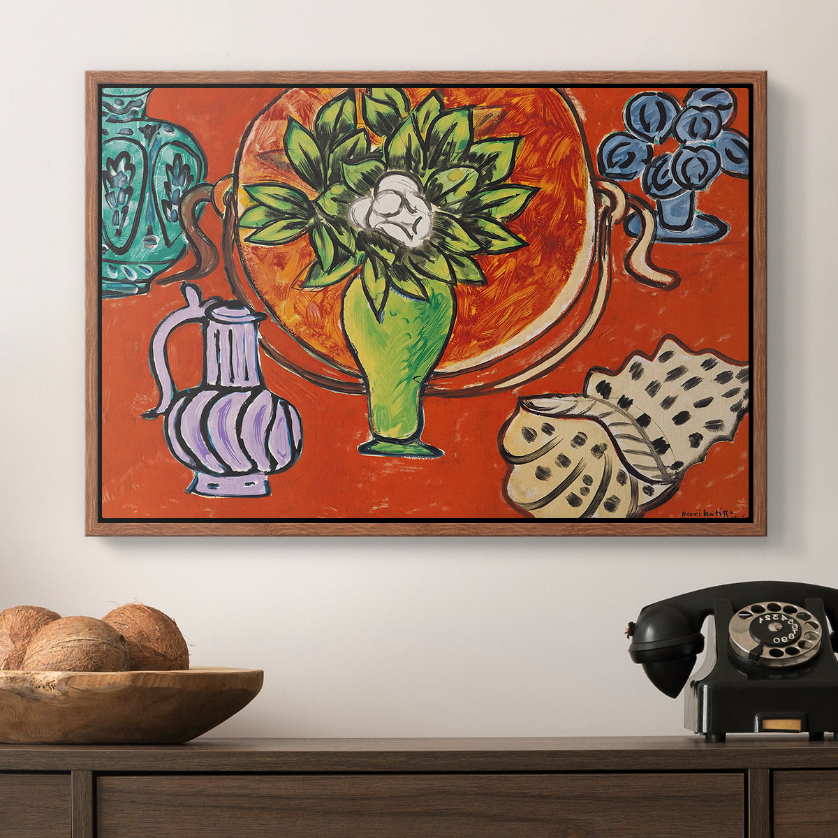 Still Life with a Magnolia (Nature morte au magnolia), 1941 - Floater Framed Canvas Print