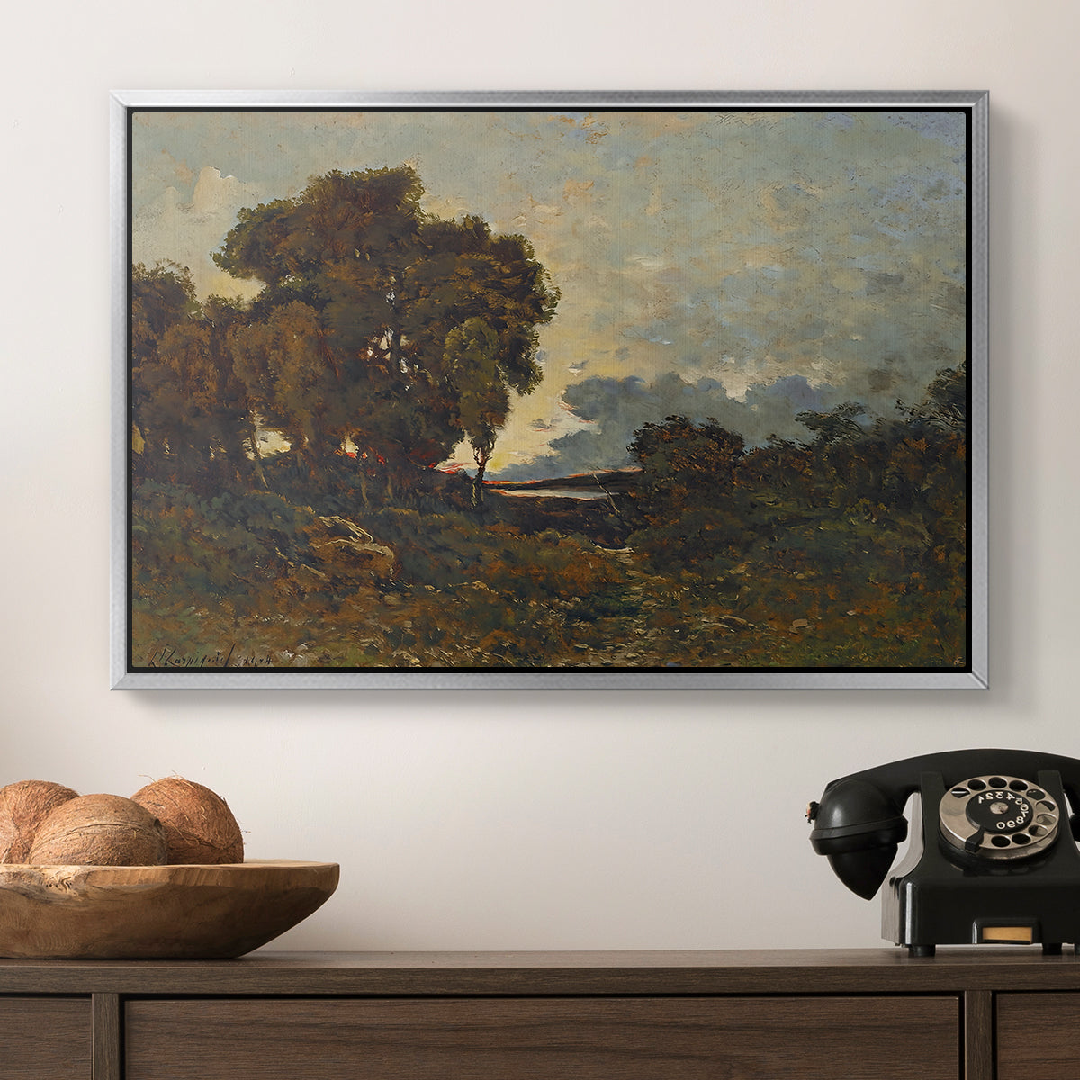 Sunset on the Allier (Soleil couchant sur l'Allier), 1904 - Floater Framed Canvas Print