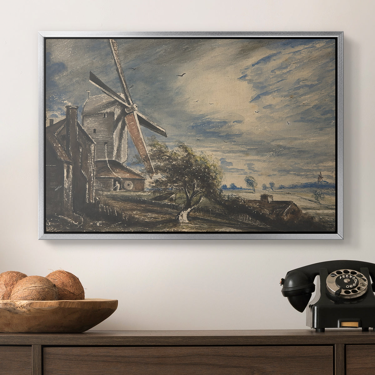 A Mill Near Colchester, c. 1833 - Floater Framed Canvas Print