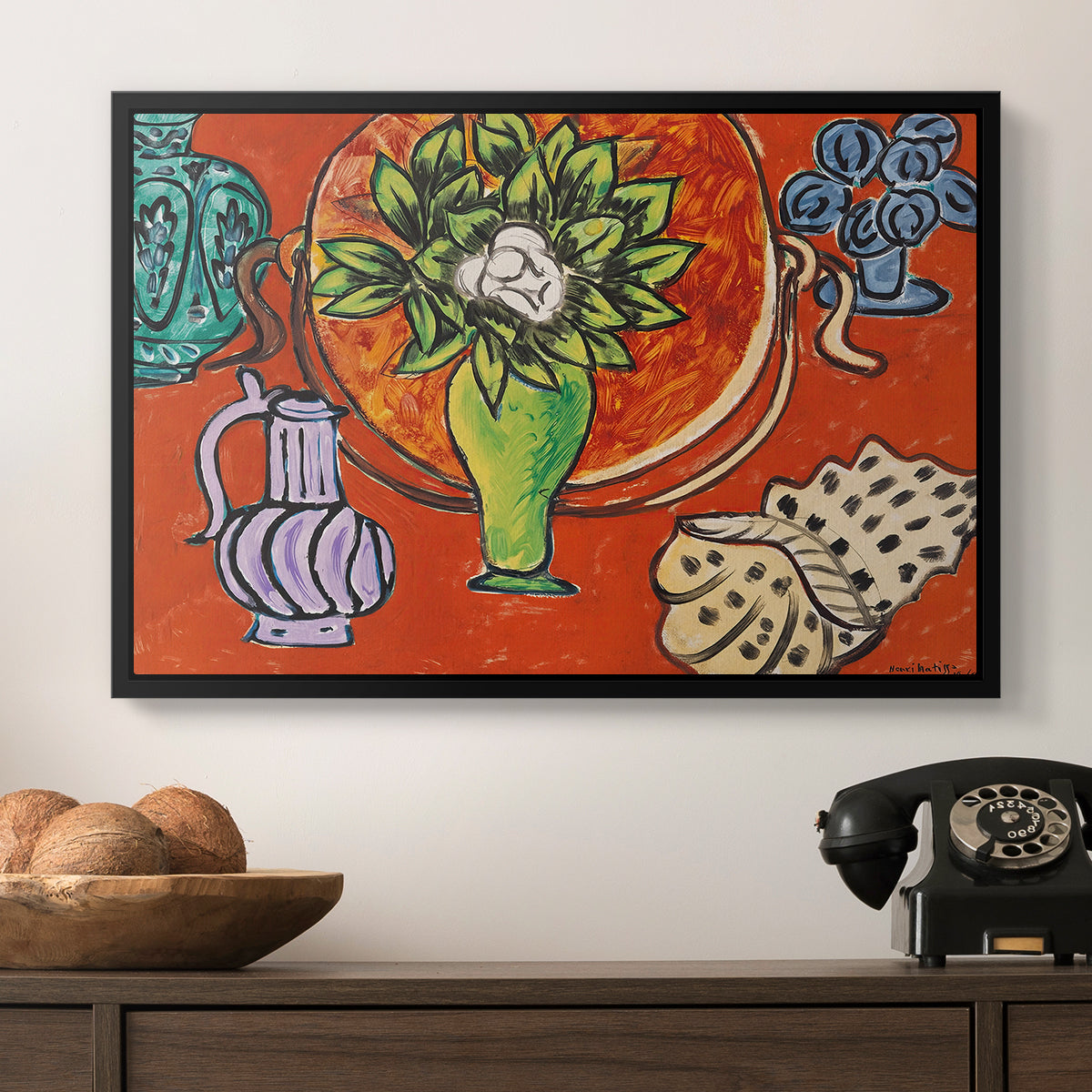 Still Life with a Magnolia (Nature morte au magnolia), 1941 - Floater Framed Canvas Print