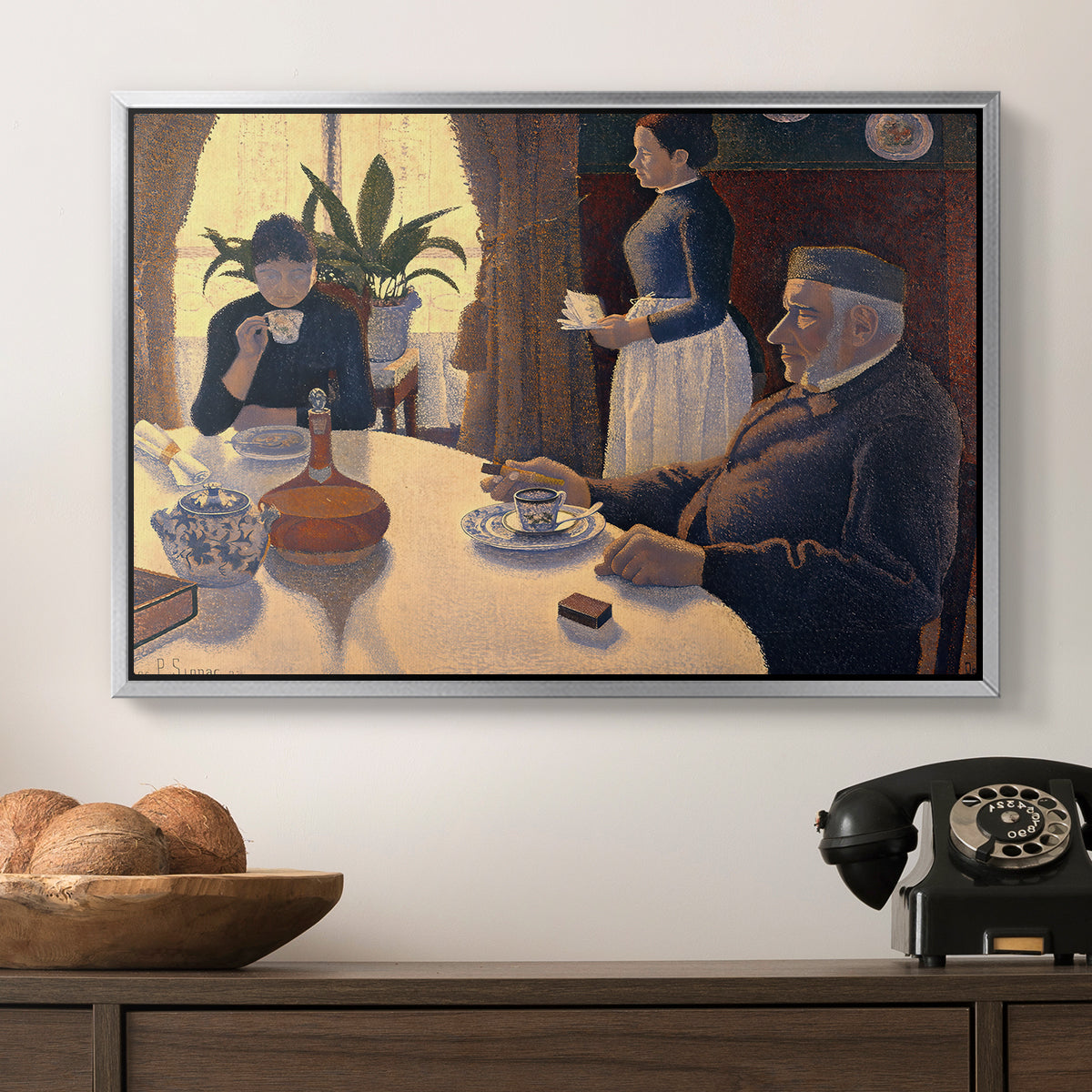The Dining Room (Breakfast), 1886-1887 - Floater Framed Canvas Print