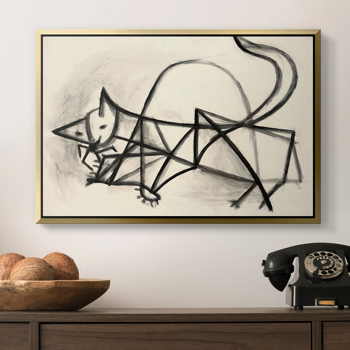 Study of a Cat (Étude de chat), 1946 - Floater Framed Canvas Print
