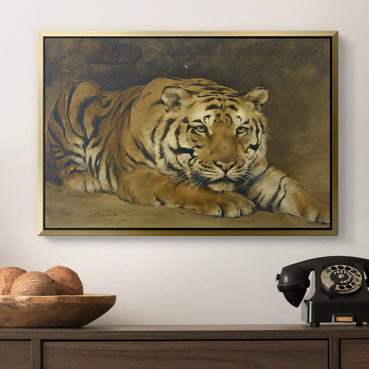 Study of a Tiger for Circe, 1885 - Floater Framed Canvas Print