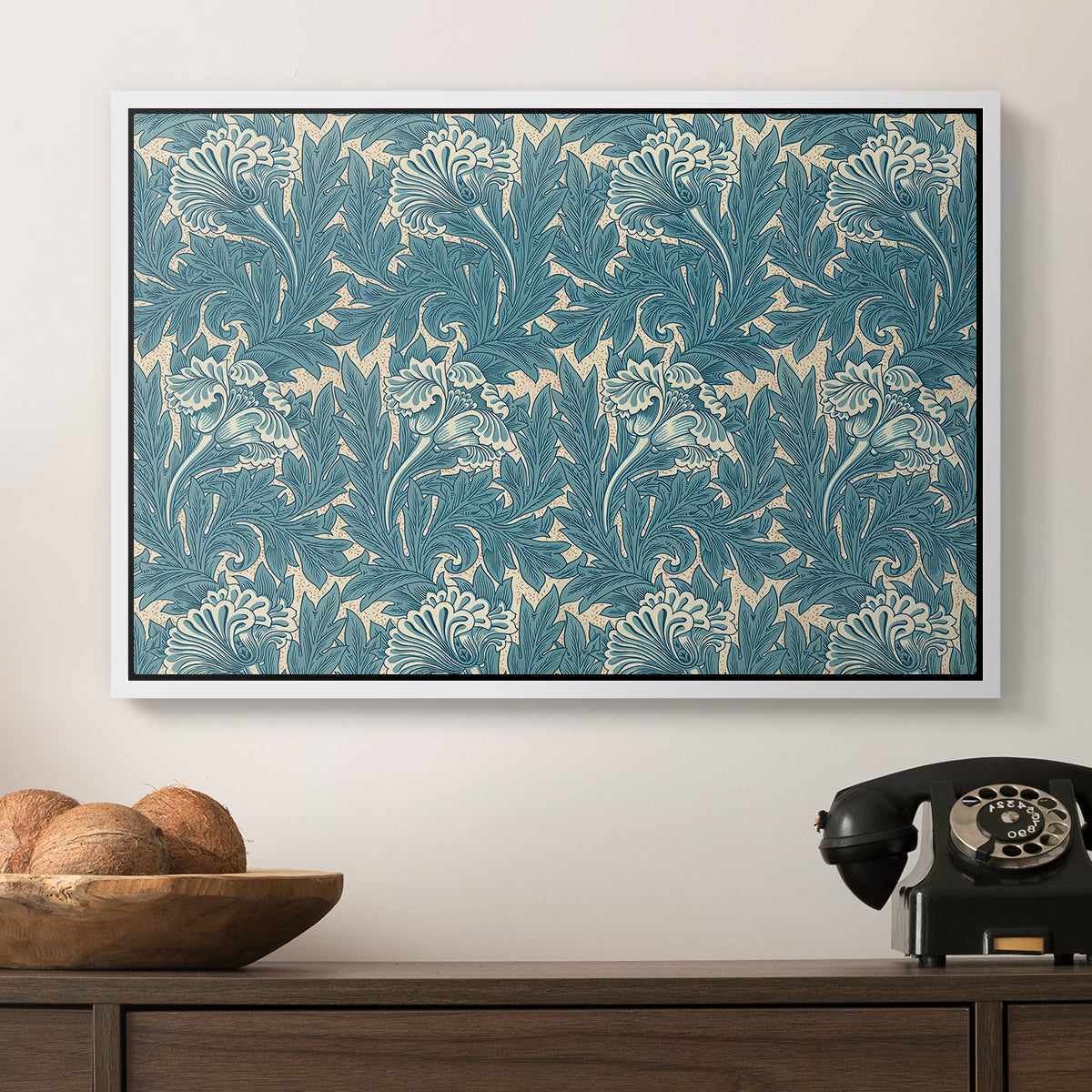 Tulip (Teal), 1875 - Floater Framed Canvas Print