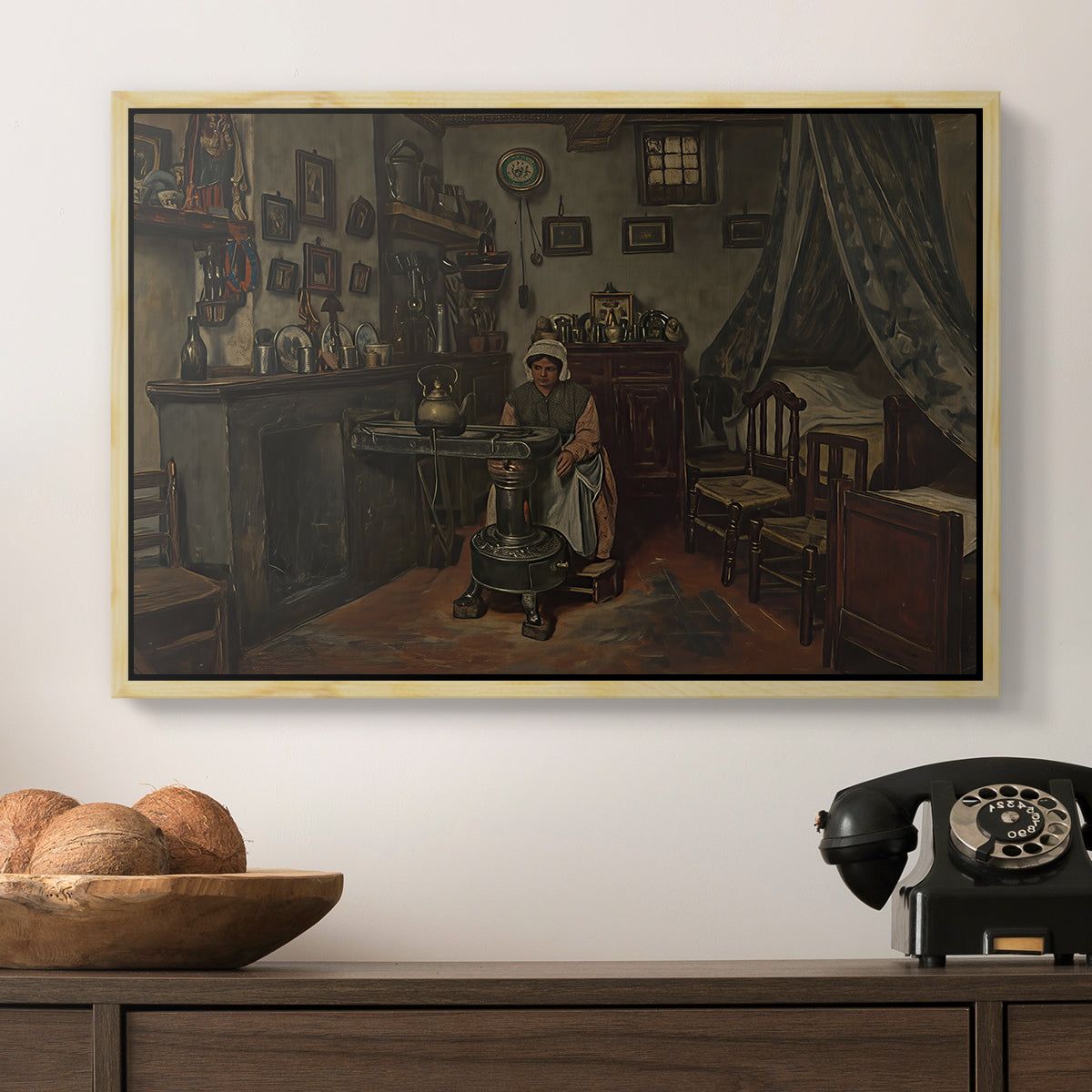 Interior, c. 1865-1870 - Floater Framed Canvas Print