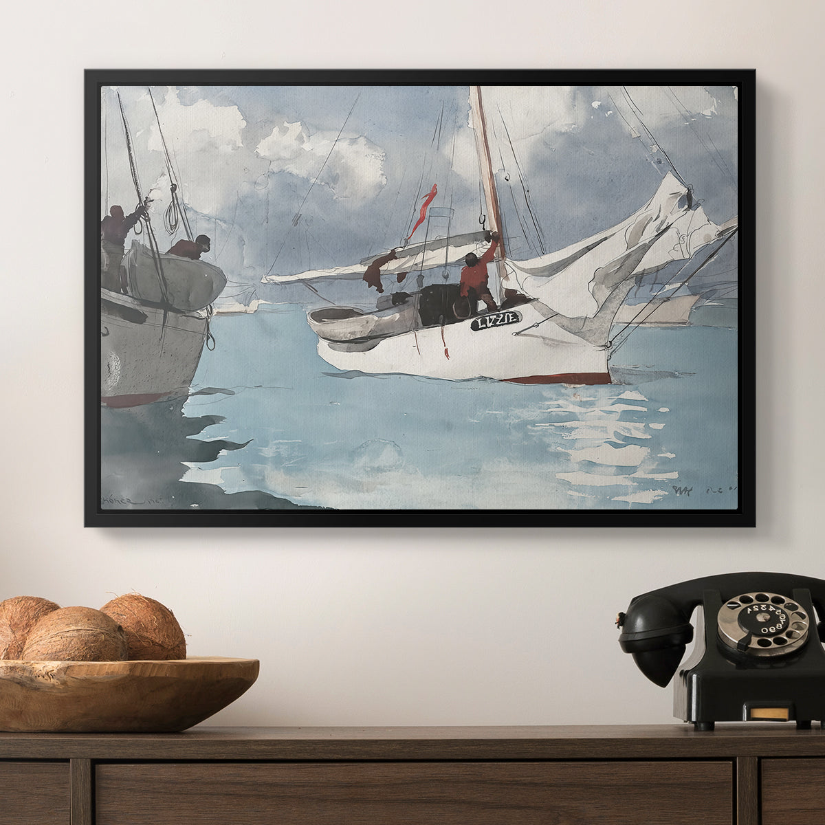 Fishing Boats, Key West, 1903 - Floater Framed Canvas Print