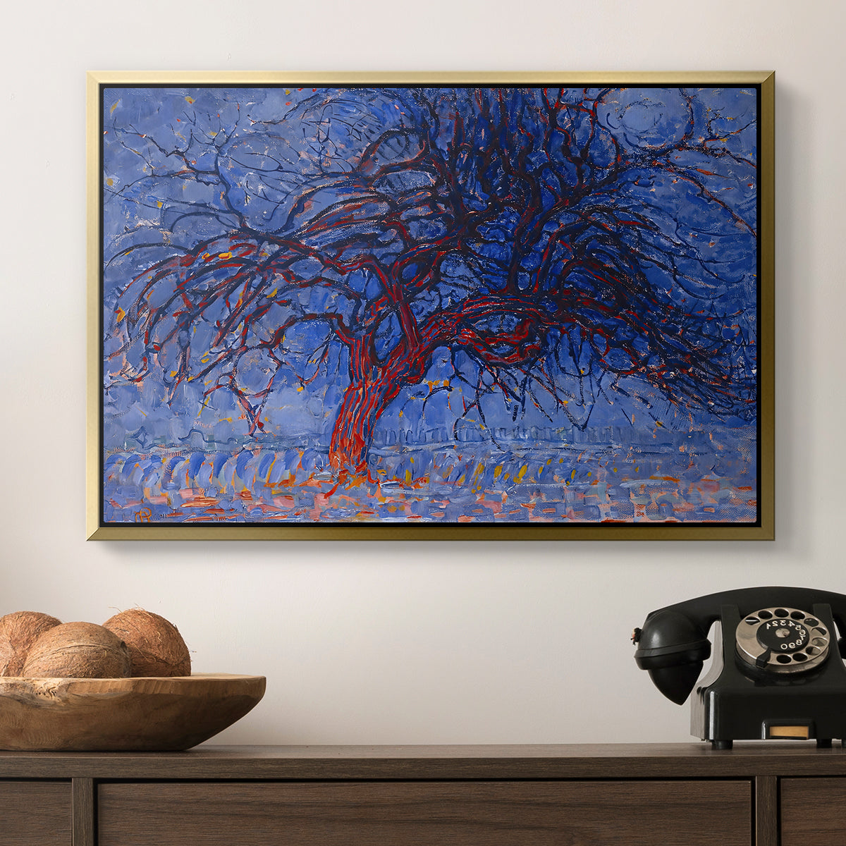 The Red Tree, 1909 - Floater Framed Canvas Print