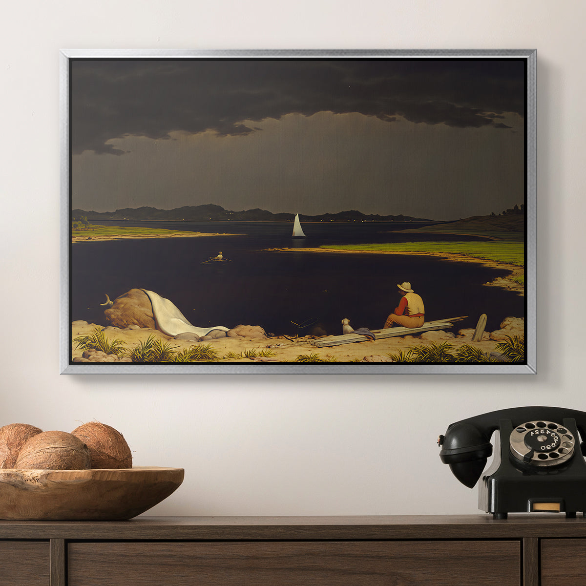 Approaching Thunder Storm, 1859 - Floater Framed Canvas Print