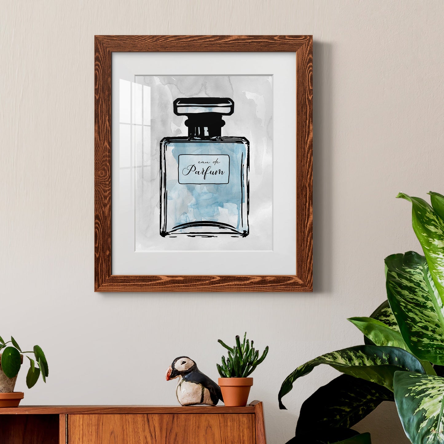 Blue Wash Perfume - Premium Framed Print - Distressed Barnwood Frame - Ready to Hang