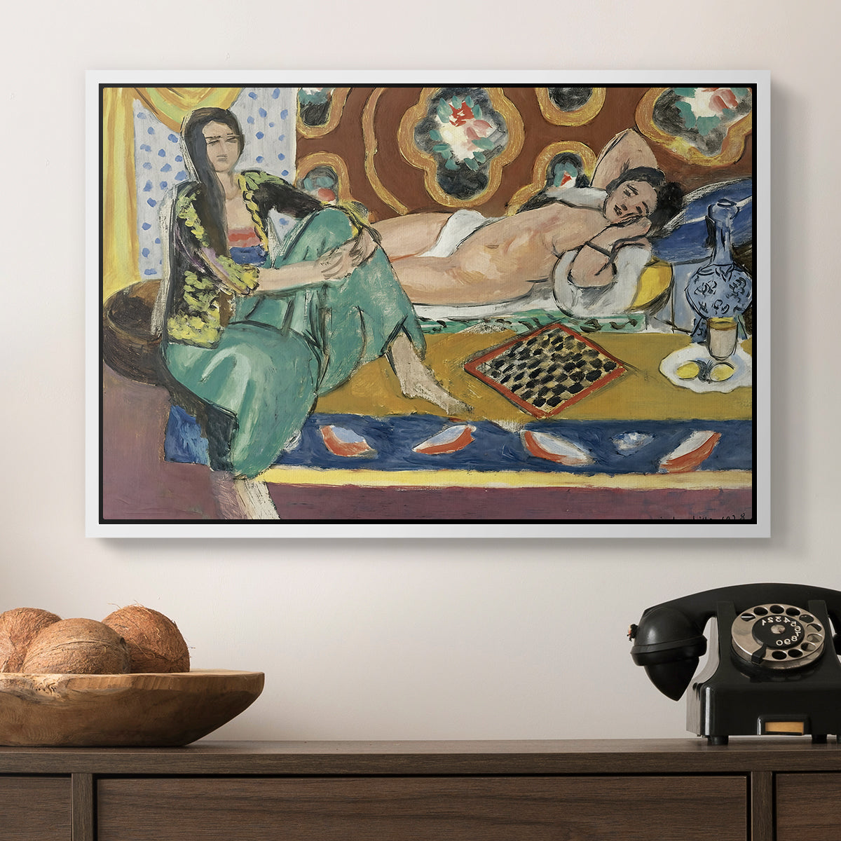 Odalisques Playing Checkers (Odalisques jouant aux dames), 1928 - Floater Framed Canvas Print