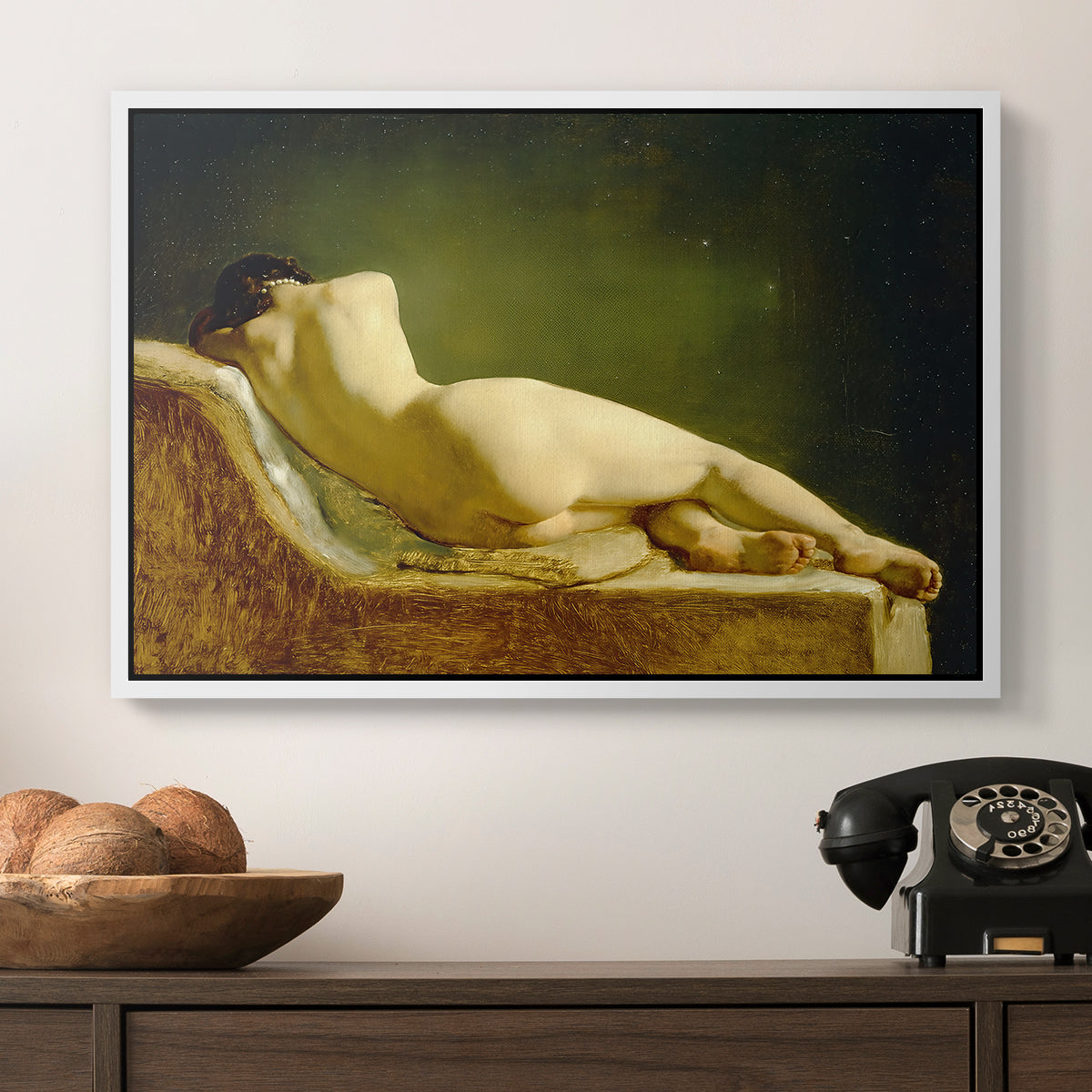 Reclining Nude (Liggende model), 1833 - Floater Framed Canvas Print