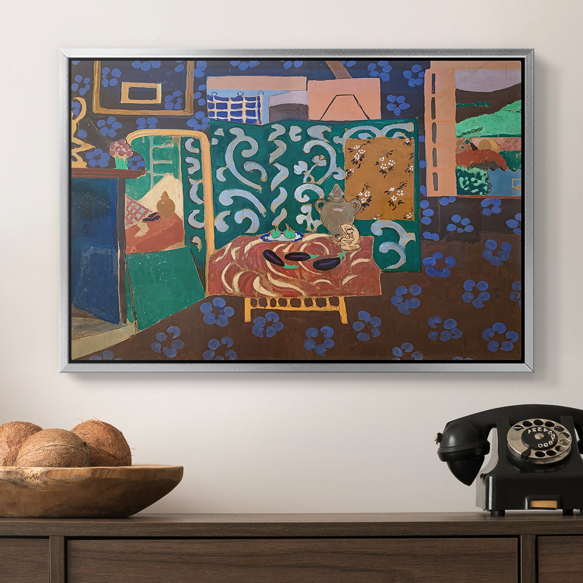 Interior with Aubergines, 1911 - Floater Framed Canvas Print