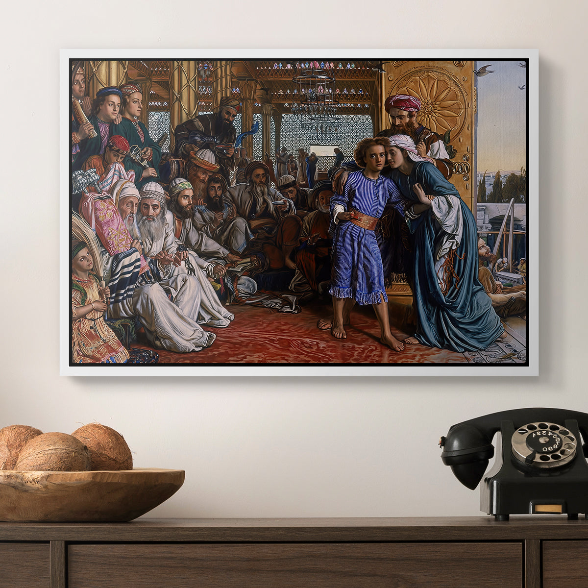 The Finding of the Saviour in the Temple, 1854-1860 - Floater Framed Canvas Print