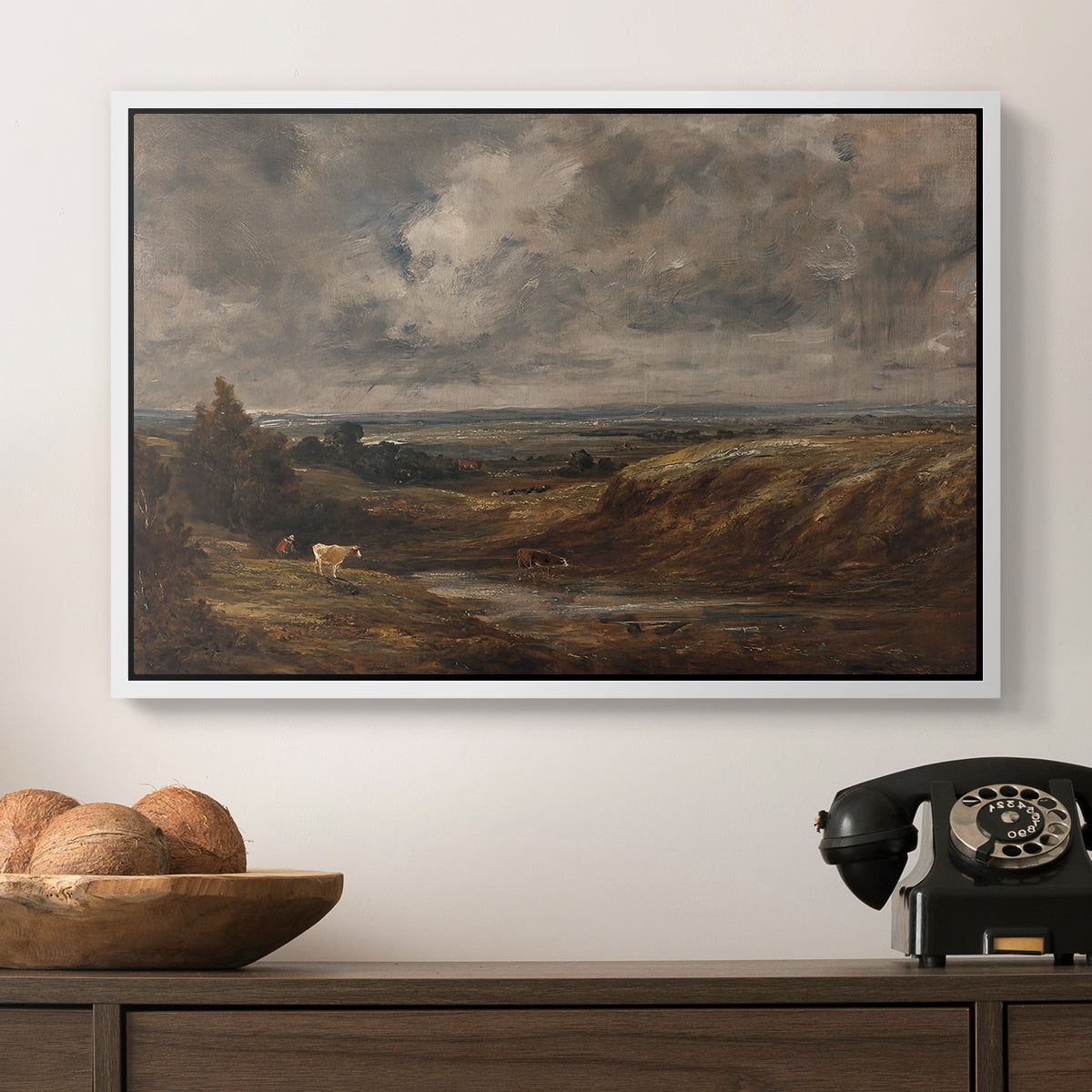 Hampstead Heath, 1825 - Floater Framed Canvas Print