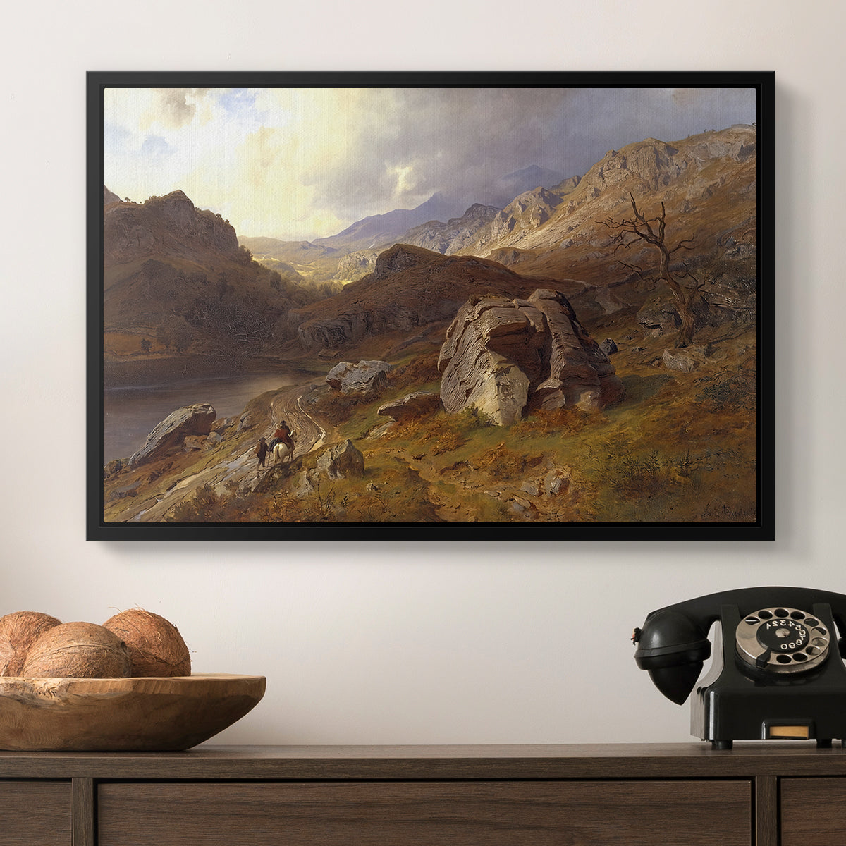 Lledr Valley in Wales, 1864 - Floater Framed Canvas Print