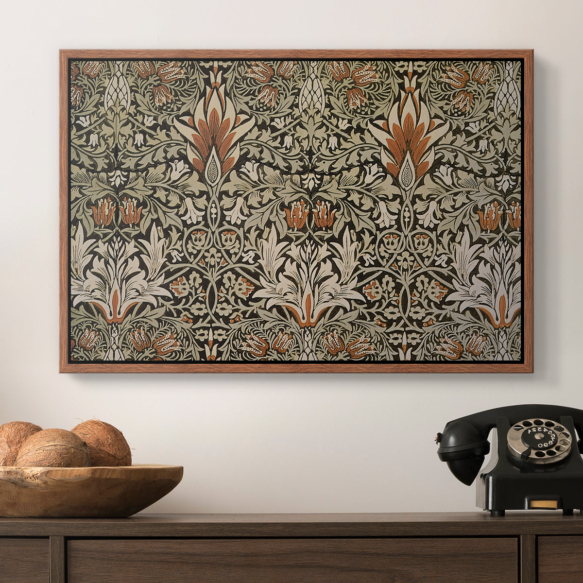 Snakeshead - Charcoal/Spice, c. 1876 - Floater Framed Canvas Print